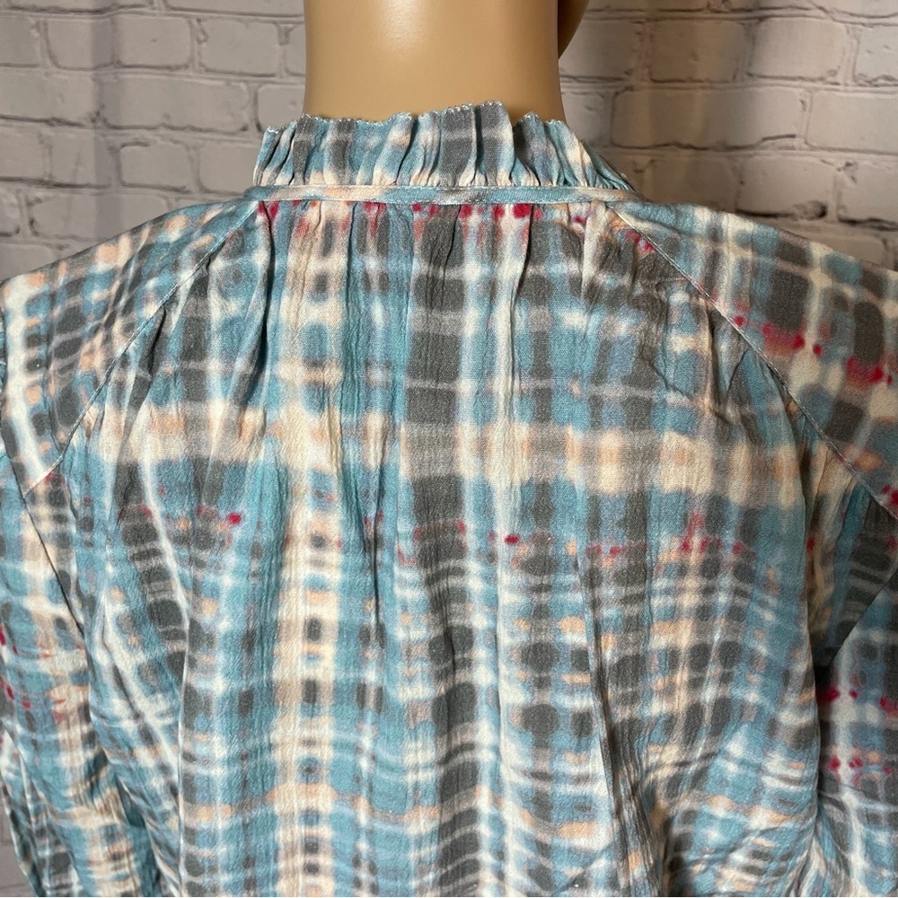 NWT New $198 Joie Jindrah Gathered Printed Cotton Blouse Size S - Picture 10 of 15